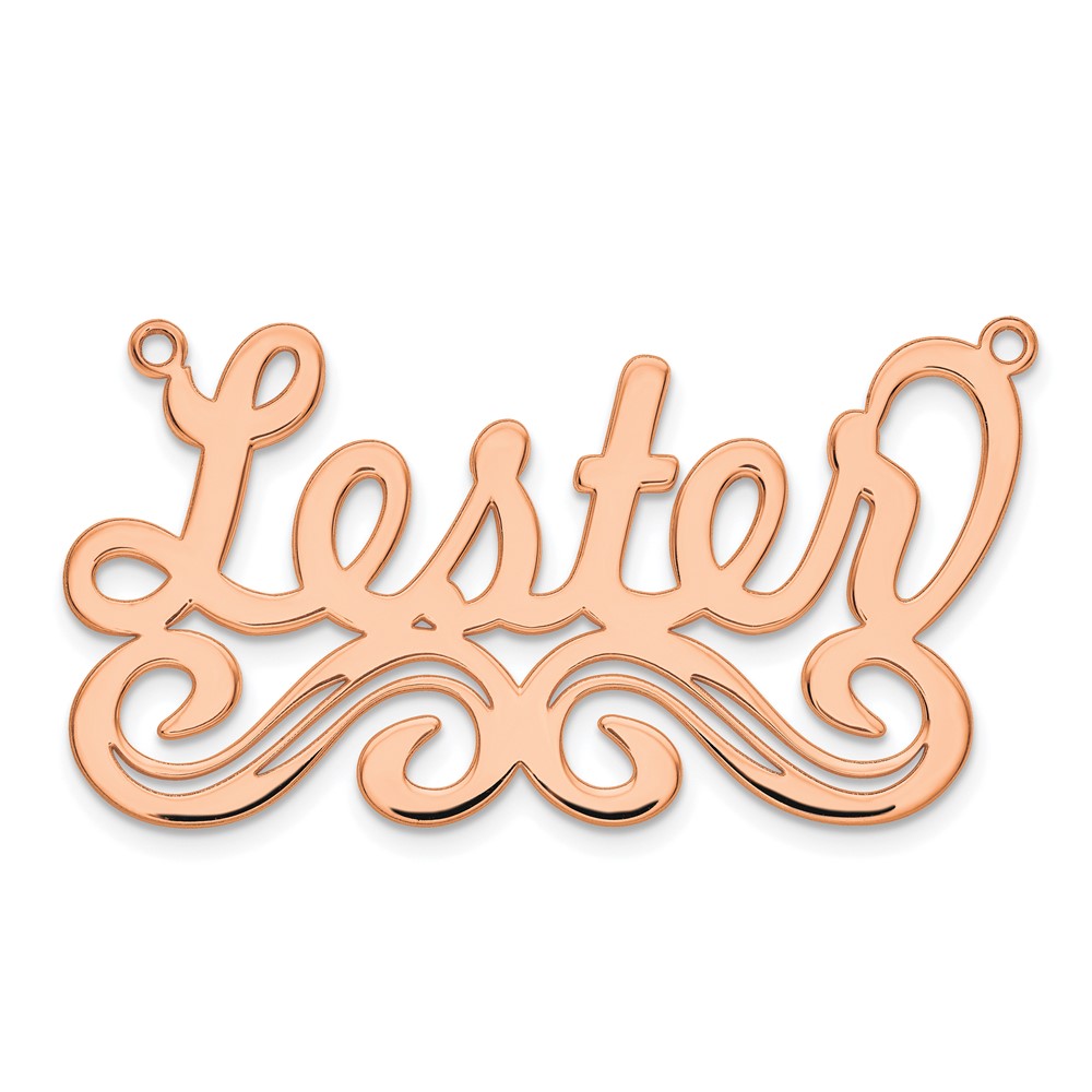 Sterling Silver/Rose-plated Polished Name Plate