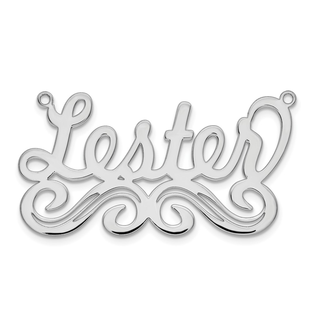 Sterling Silver/Rhodium-plated Polished Name Plate