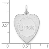 10K White Gold Heart Disc Name Charm view 3