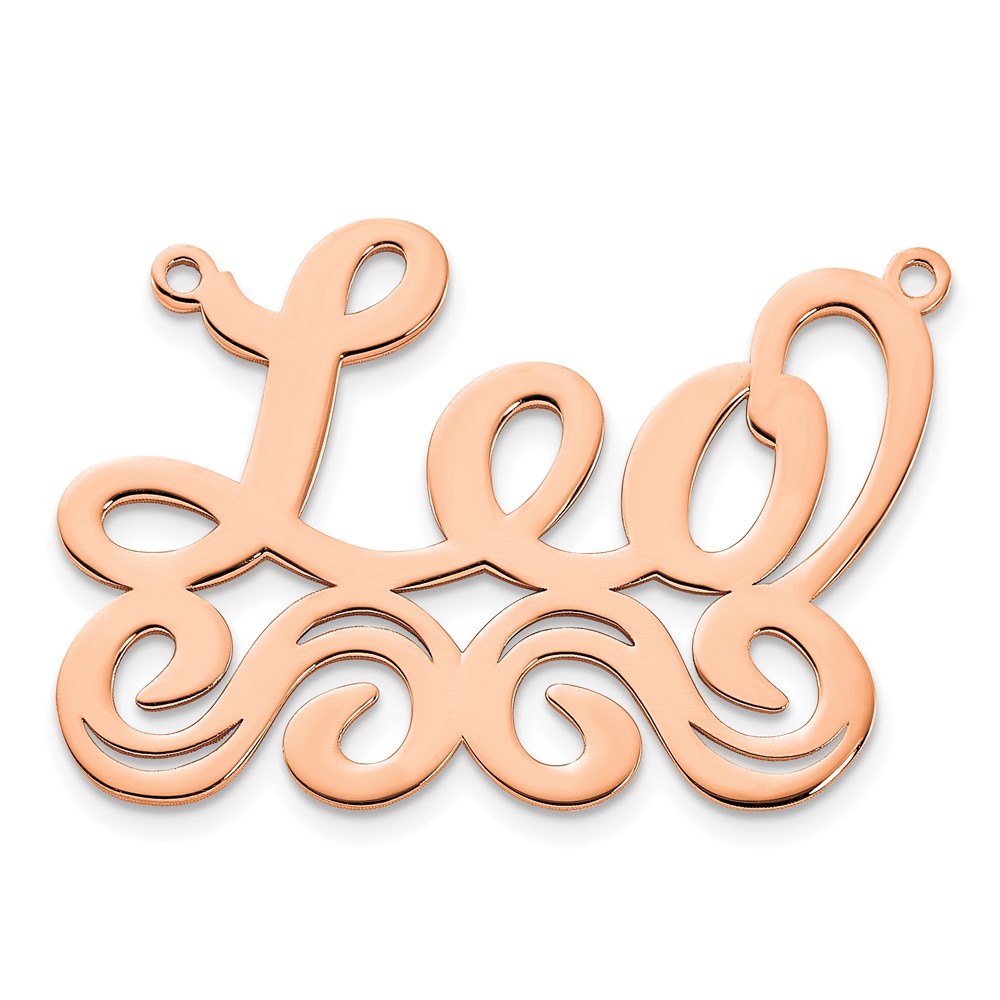 Sterling Silver/Rose-plated Polished Name Plate
