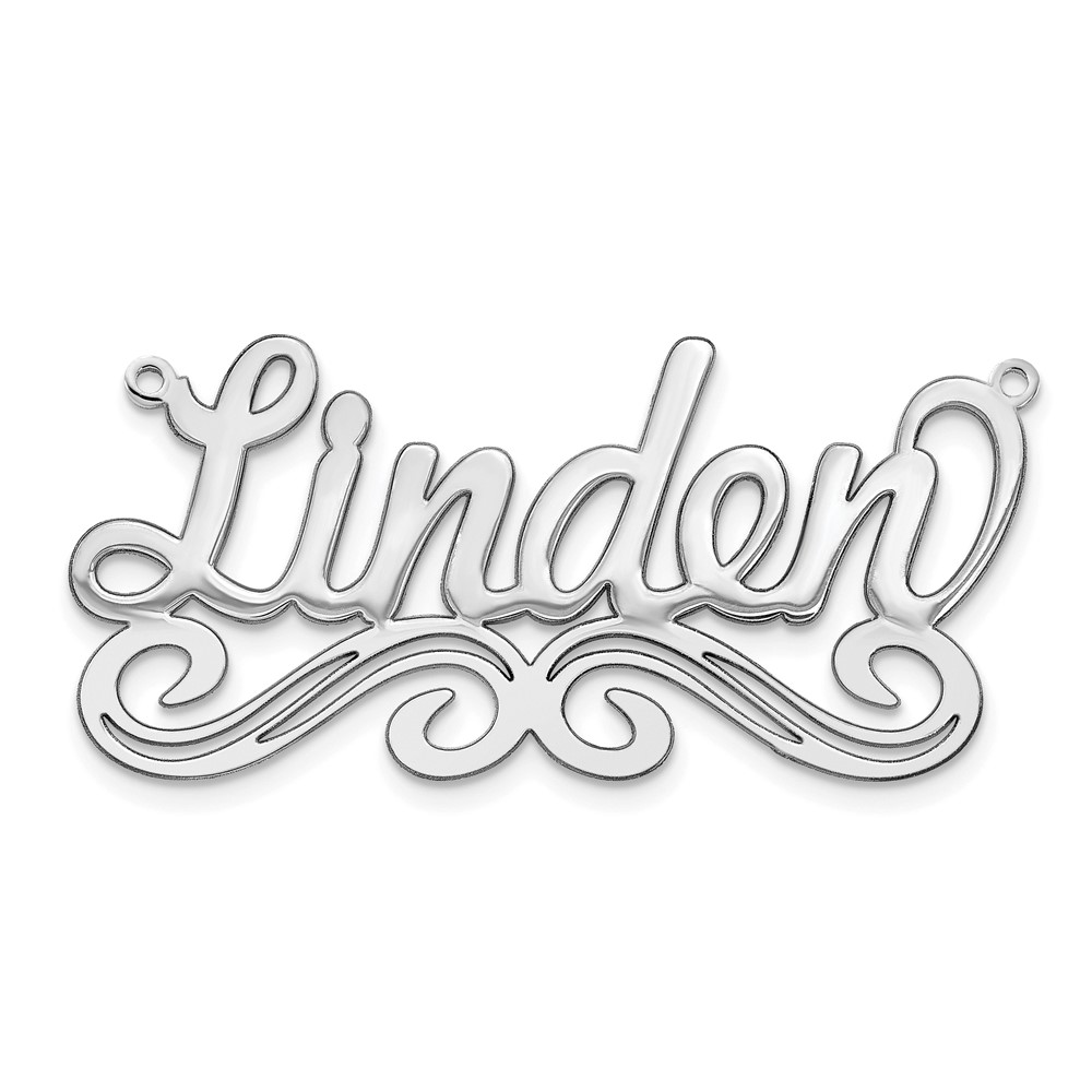 Sterling Silver/Rhodium-plated Polished Name Plate