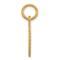 14K Yellow Gold Scalloped Disc Charm with Name view 2