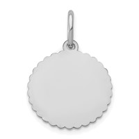 14K White Gold Scalloped Disc Charm with Name view 4