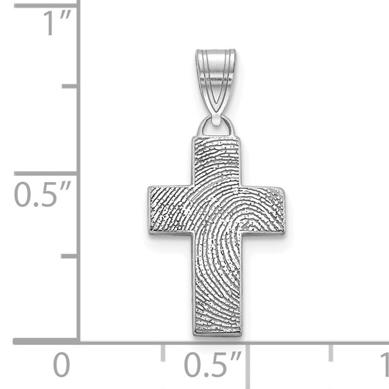 Fingerprint Cross Charm                                           