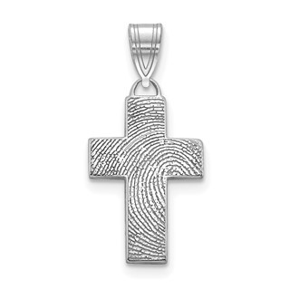 Fingerprint Cross Charm                                           
