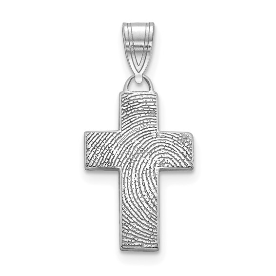 Fingerprint Cross Charm                                           
