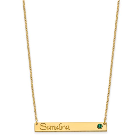 Bar Necklace with Birthstone