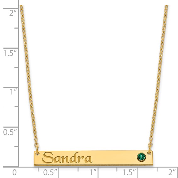 Bar Necklace with Birthstone