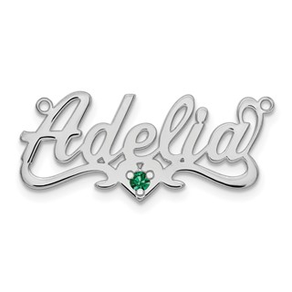 Birthstone Nameplate Necklace