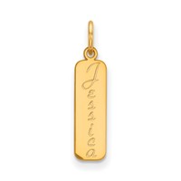 14K Yellow Gold Script Font Name Bar Charm view 1