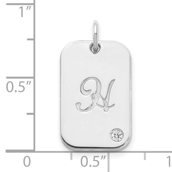 Dog Tag with Diamond Charm                                            