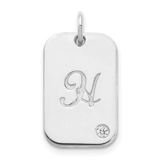 Dog Tag with Diamond Charm                                            