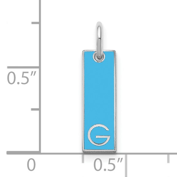 Enameled Initial Bar Charm                                       