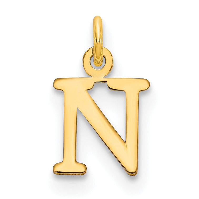 14ky Cutout Letter N Initial Pendant (XNA1160Y/N)