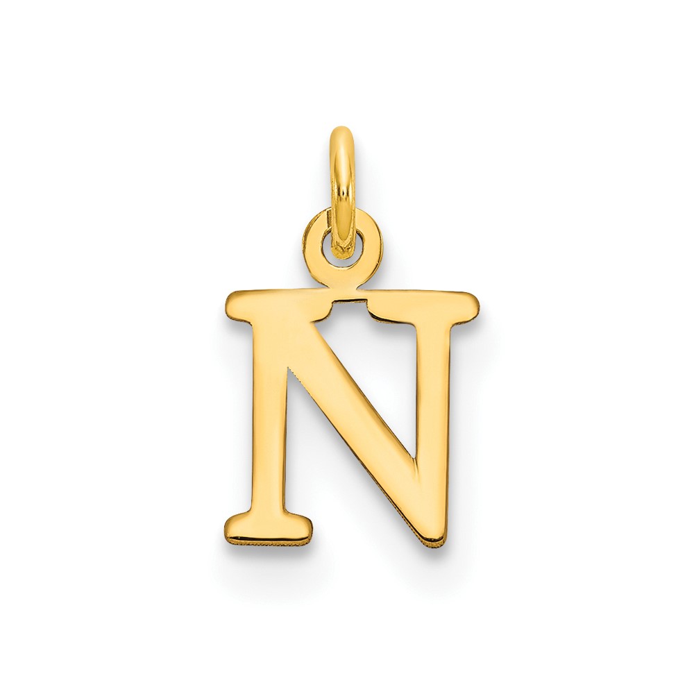 14ky Cutout Letter N Initial Pendant