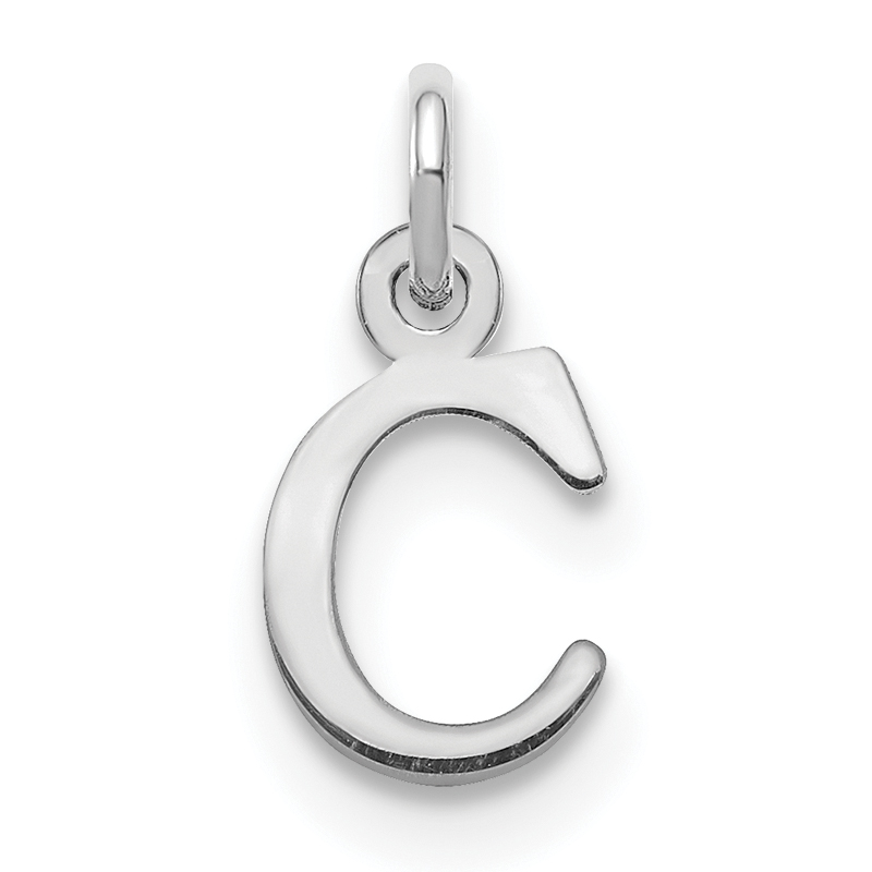 Sterling Silver Rhodium-plated Letter C Initial Charm (XNA1160SS/C)