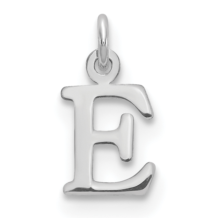 Sterling Silver Rhodium-plated Letter E Initial Charm (XNA1160SS/E)