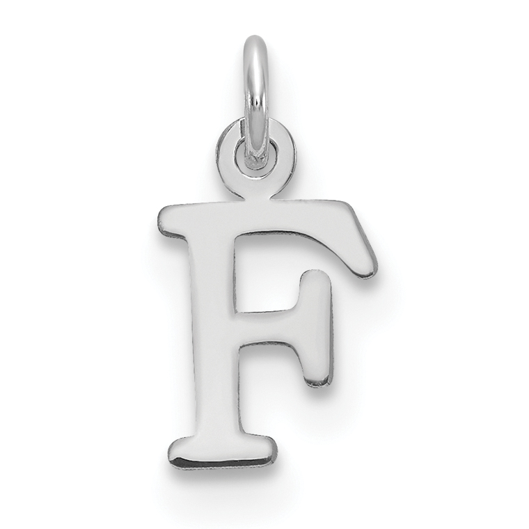 Sterling Silver Rhodium-plated Letter F Initial Charm (XNA1160SS/F)