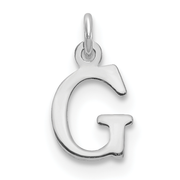 Sterling Silver Rhodium-plated Letter G Initial Charm (XNA1160SS/G)