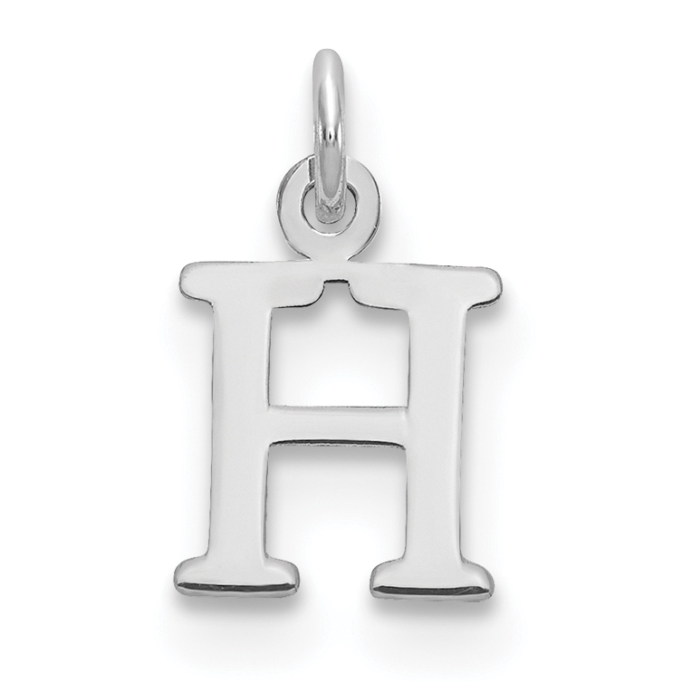 Sterling Silver Rhodium-plated Letter H Initial Charm (XNA1160SS/H)