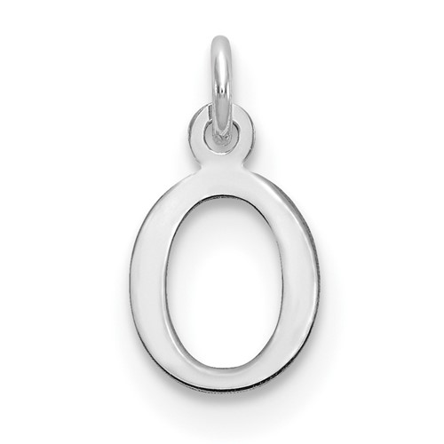 Sterling Silver Rhodium-plated Letter O Initial Charm