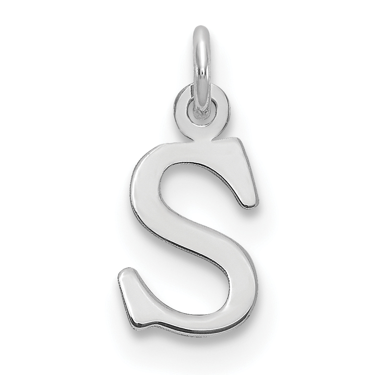 Sterling Silver Rhodium-plated Letter S Initial Charm (XNA1160SS/S)
