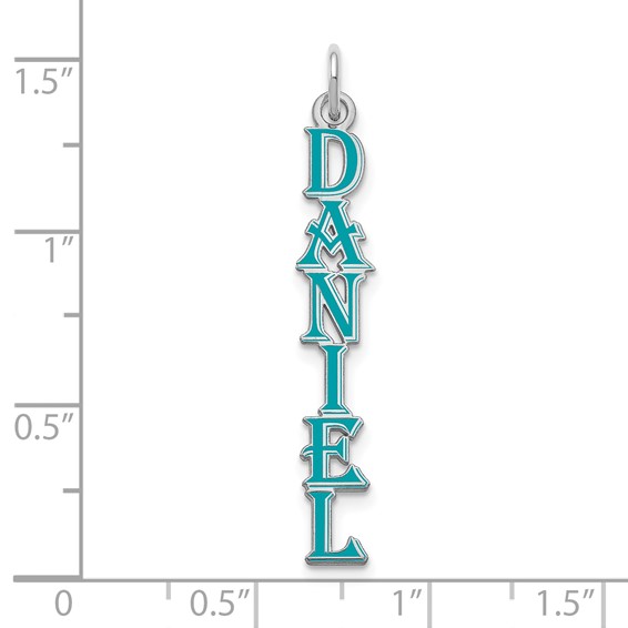 Algerian Font Vertical Name Plate Enameled Charms