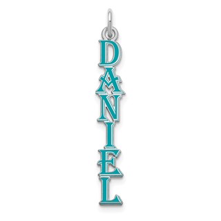 Algerian Font Vertical Name Plate Enameled Charms