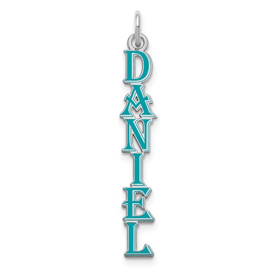 Algerian Font Vertical Name Plate Enameled Charms