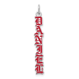 English Towne Font Vertical Name Plate Enameled Charms