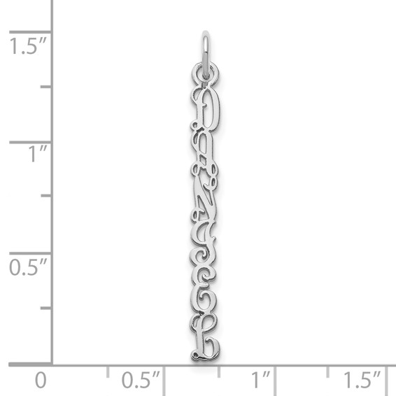 QG Vine Font Vertical Name Plate Charms