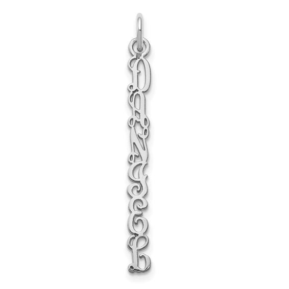 QG Vine Font Vertical Name Plate Charms