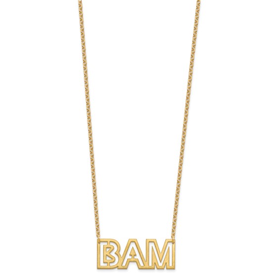 Brushed 2 or 3 Letter Necklace