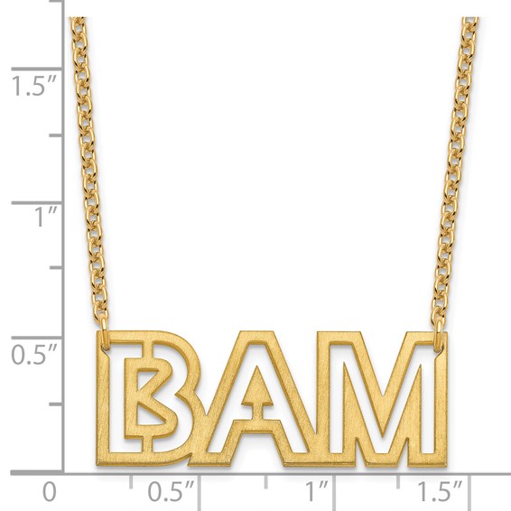 Brushed 2 or 3 Letter Necklace