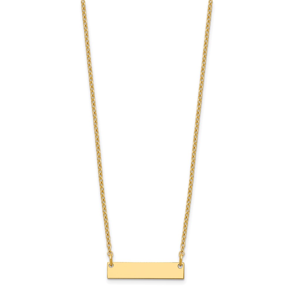 Sterling Silver/Gold-plated Small Blank Bar Necklace (XNA1197GP)