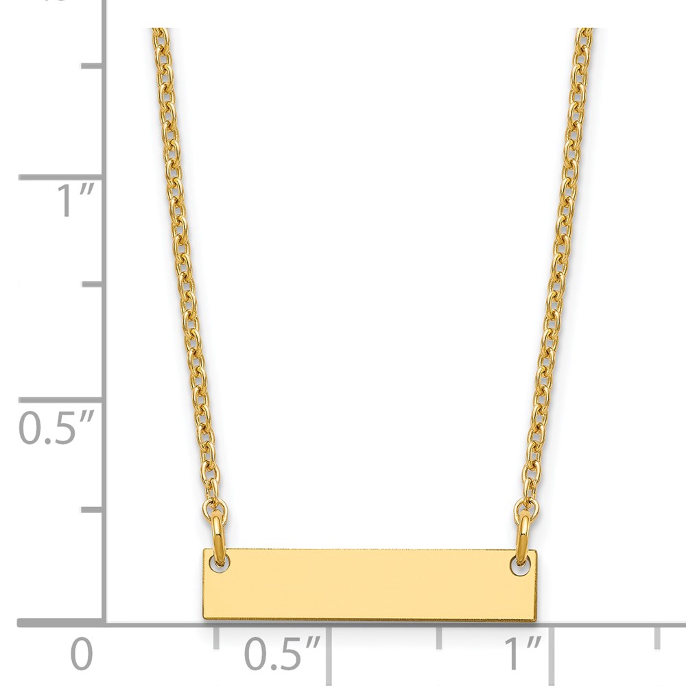 Sterling Silver/Gold-plated Small Blank Bar Necklace (XNA1197GP)