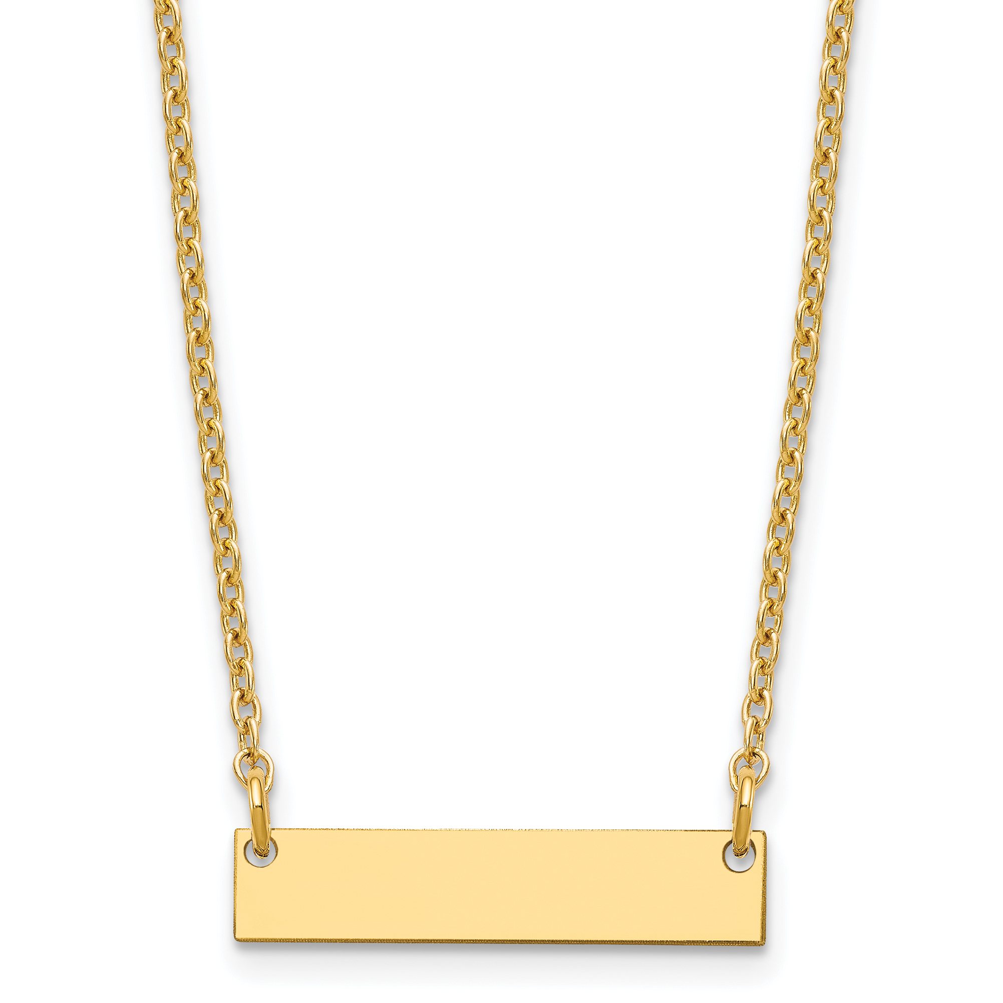 Sterling Silver/Gold-plated Small Blank Bar Necklace (XNA1197GP)