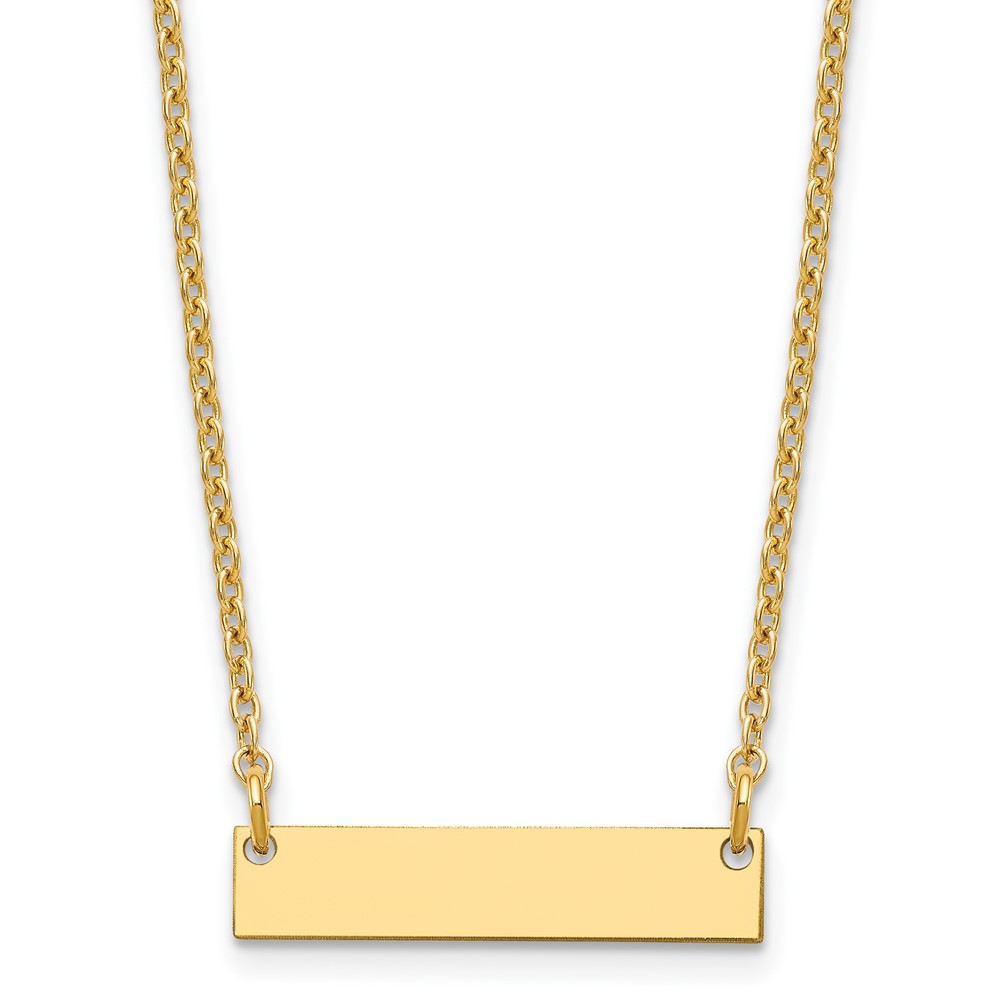 Sterling Silver/Gold-plated Small Blank Bar Necklace (XNA1197GP)