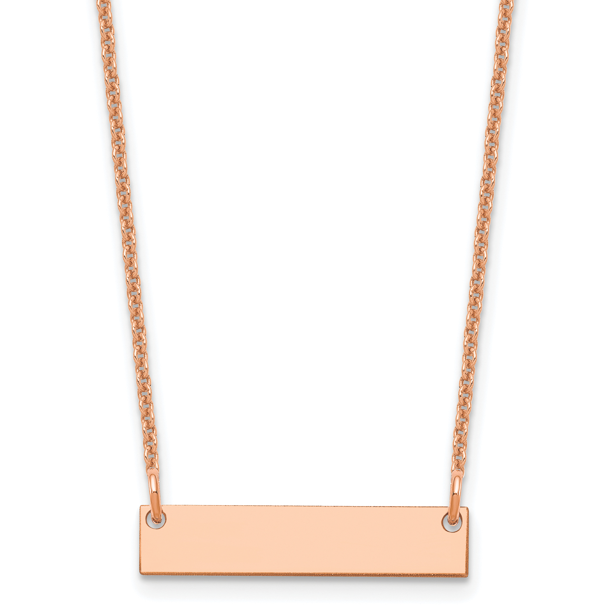 14k Rose Gold Small Blank Bar Necklace (XNA1197R)