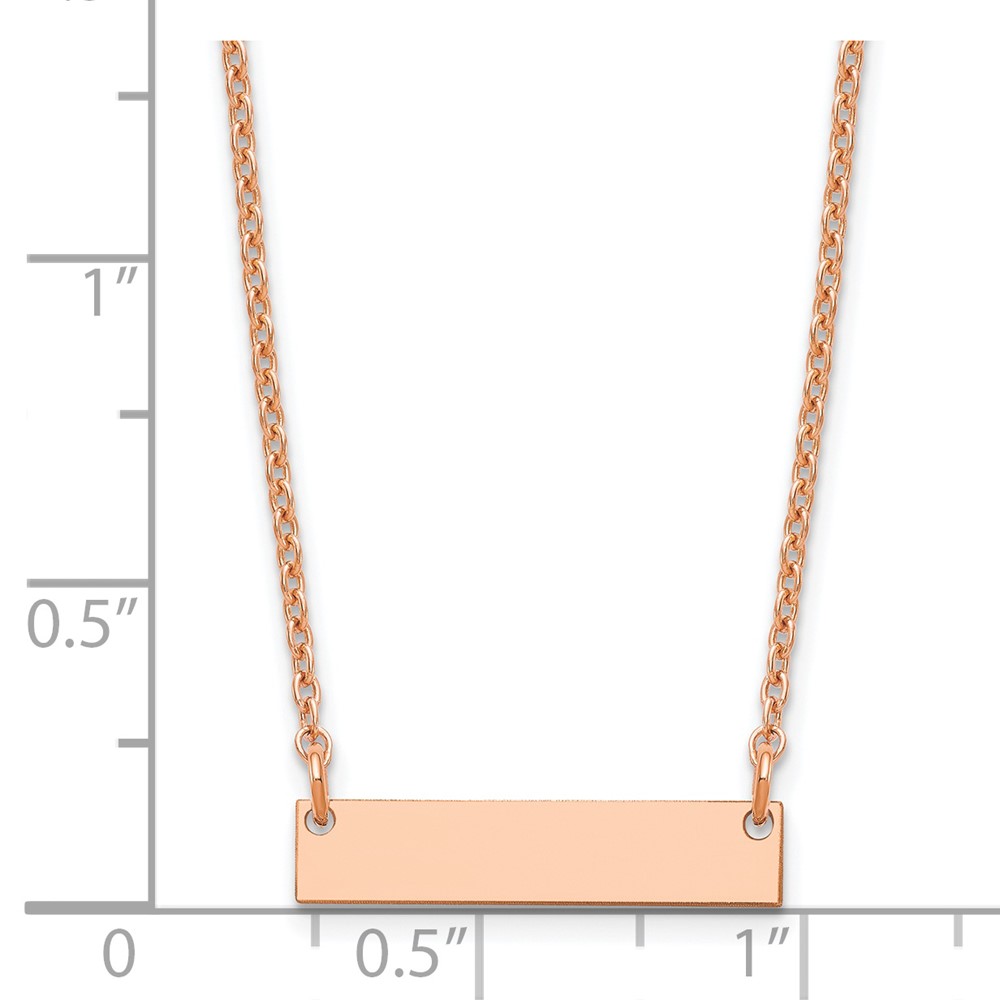 Sterling Silver/Rose-plated Small Blank Bar Necklace (XNA1197RP)