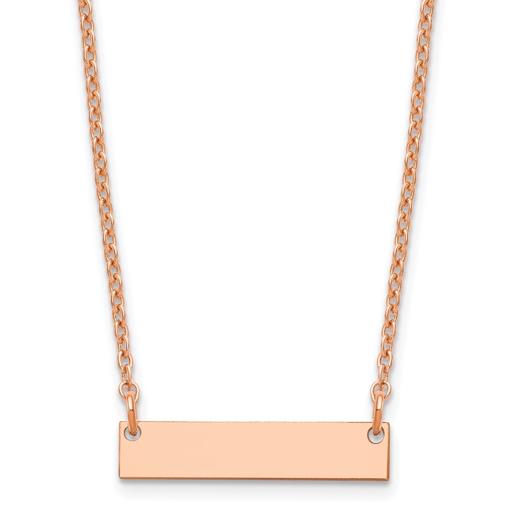 Sterling Silver/Rose-plated Small Blank Bar Necklace (XNA1197RP)