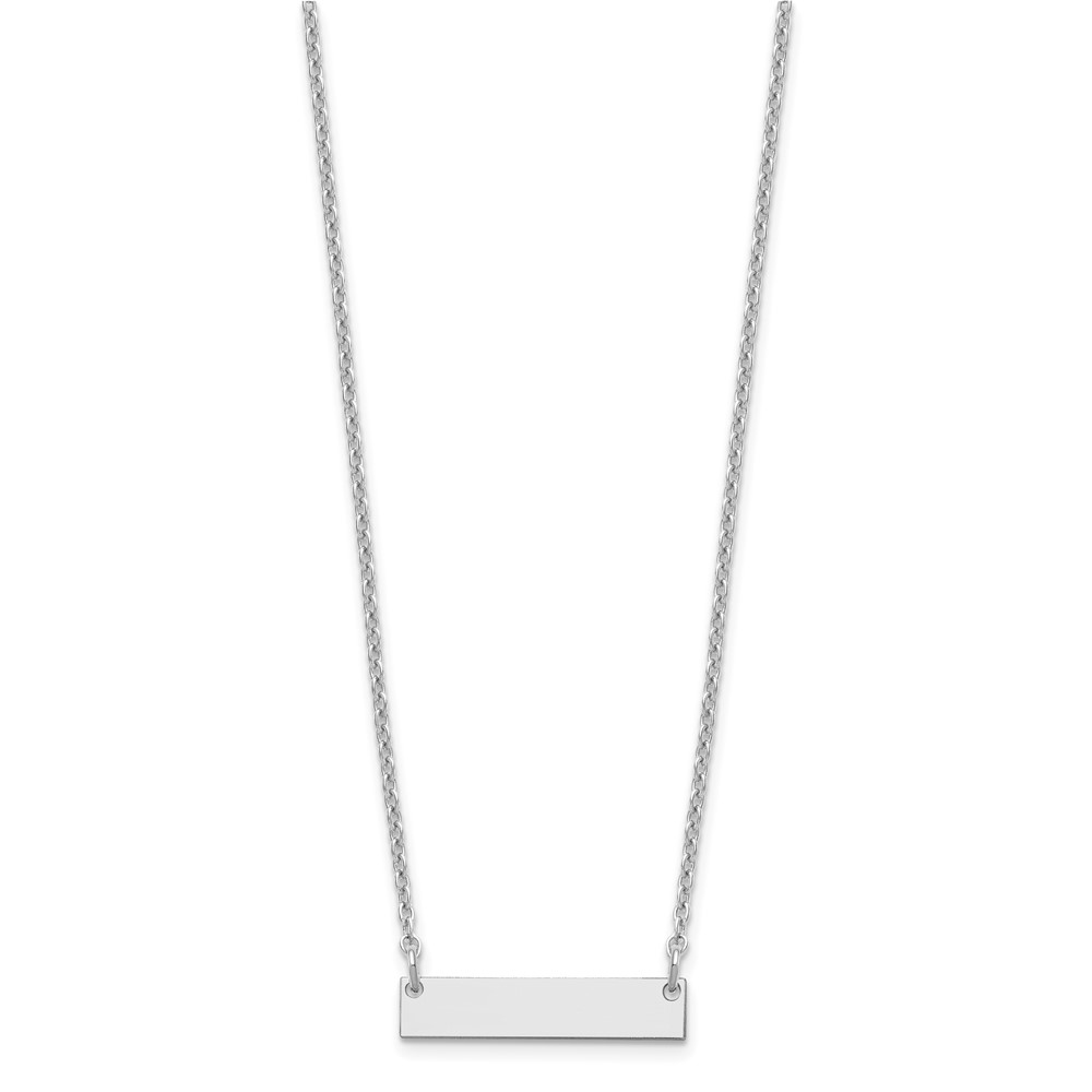 Sterling Silver/Rhodium-plated Small Blank Bar Necklace (XNA1197SS)