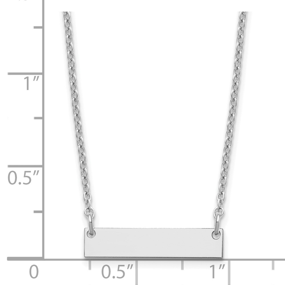 Sterling Silver/Rhodium-plated Small Blank Bar Necklace (XNA1197SS)