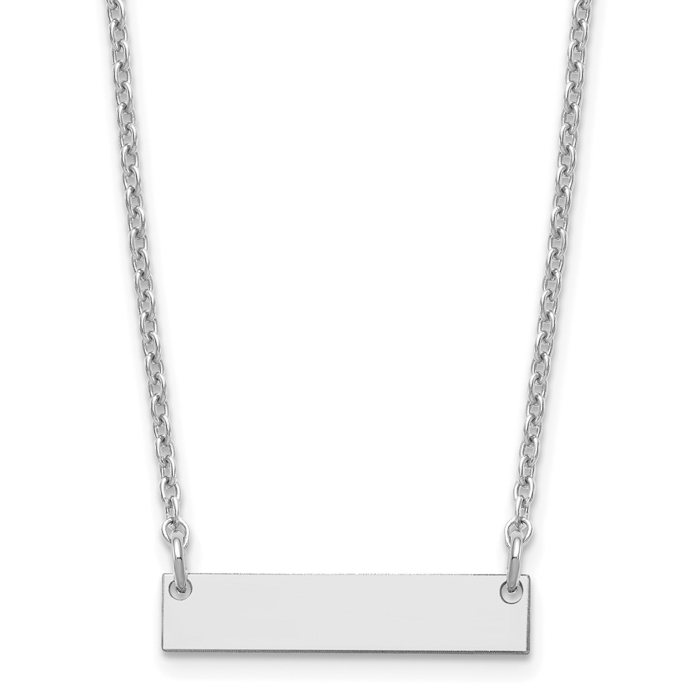 Sterling Silver/Rhodium-plated Small Blank Bar Necklace (XNA1197SS)