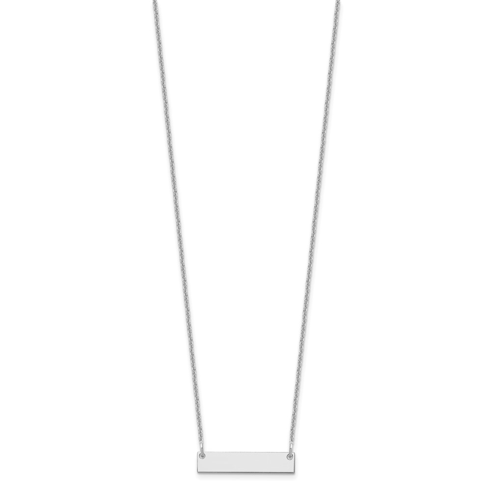 14k White Gold Small Blank Bar Necklace (XNA1197W)