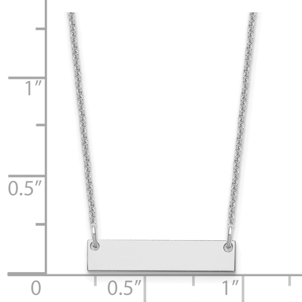 14k White Gold Small Blank Bar Necklace (XNA1197W)