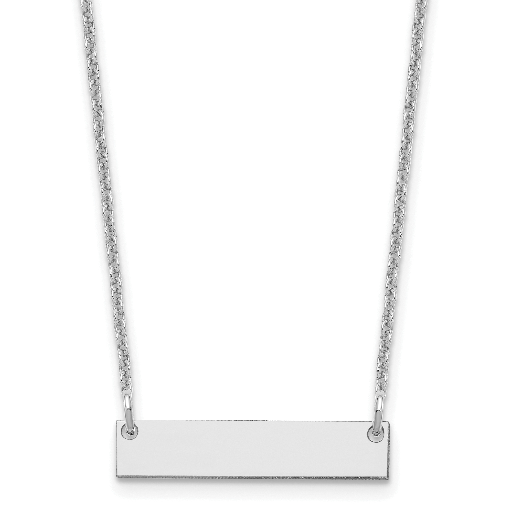 10k White Gold Small Blank Bar Necklace (10XNA1197W)