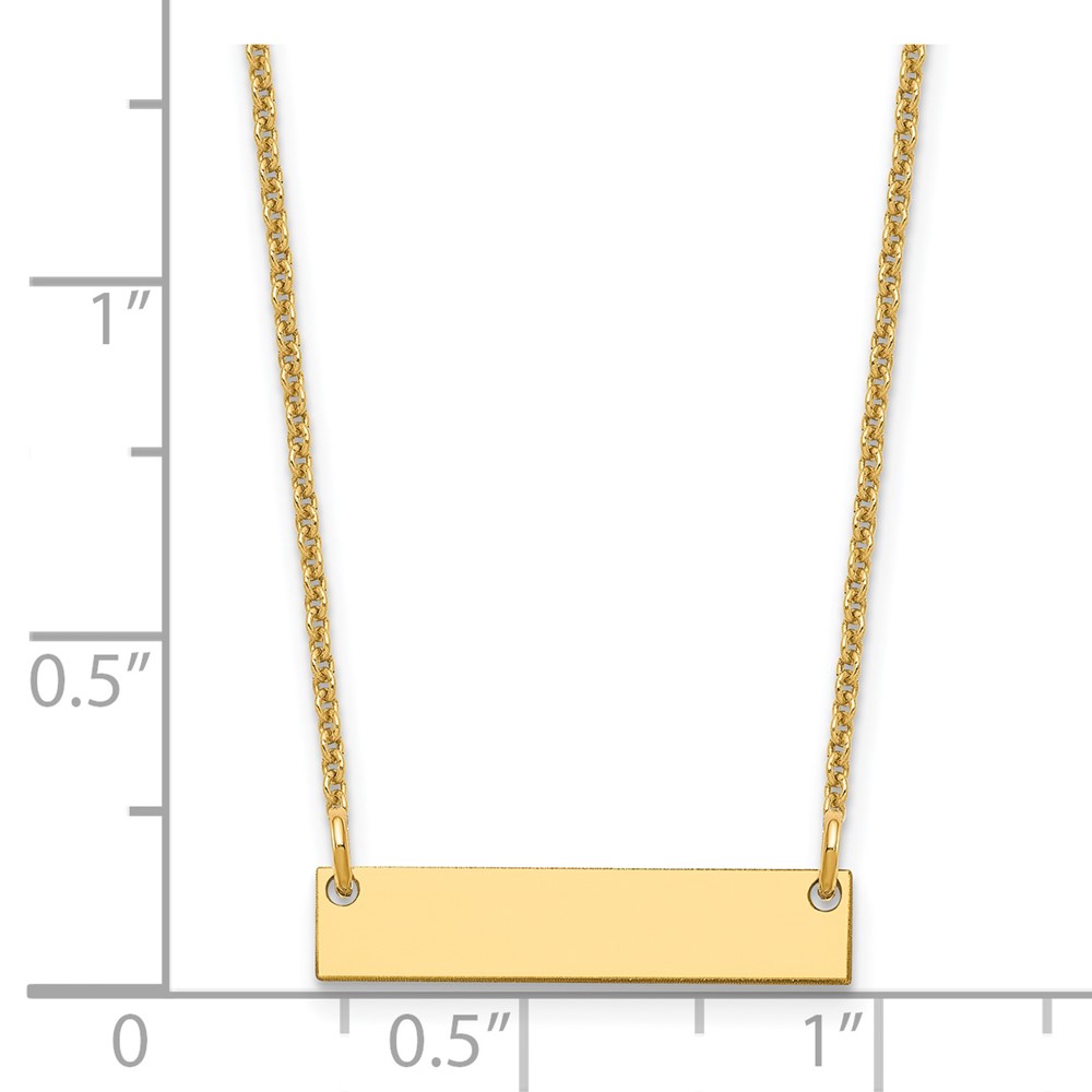14k Yellow Gold Small Blank Bar Necklace (XNA1197Y)