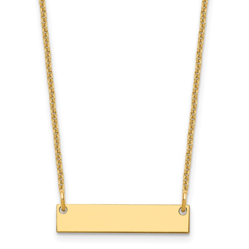 14k Yellow Gold Small Blank Bar Necklace (XNA1197Y)