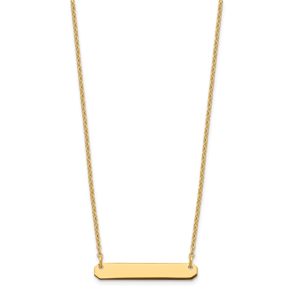 Sterling silver/Gold-plated Small Blank Bar Necklace (XNA1198GP)